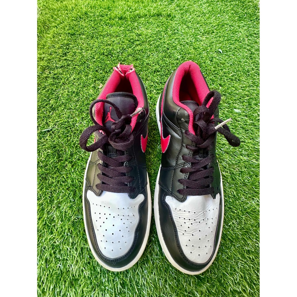 Nike Air Jordan 1 Low Black Fire Red White Men's Size 10.5 Sneakers - Picture 3 of 11